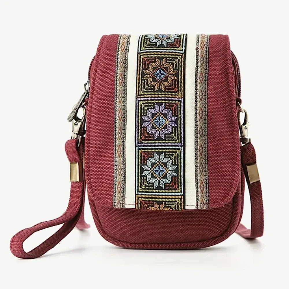 Embroidered Burgundy Crossbody Bag NWT - Picture 1 of 3